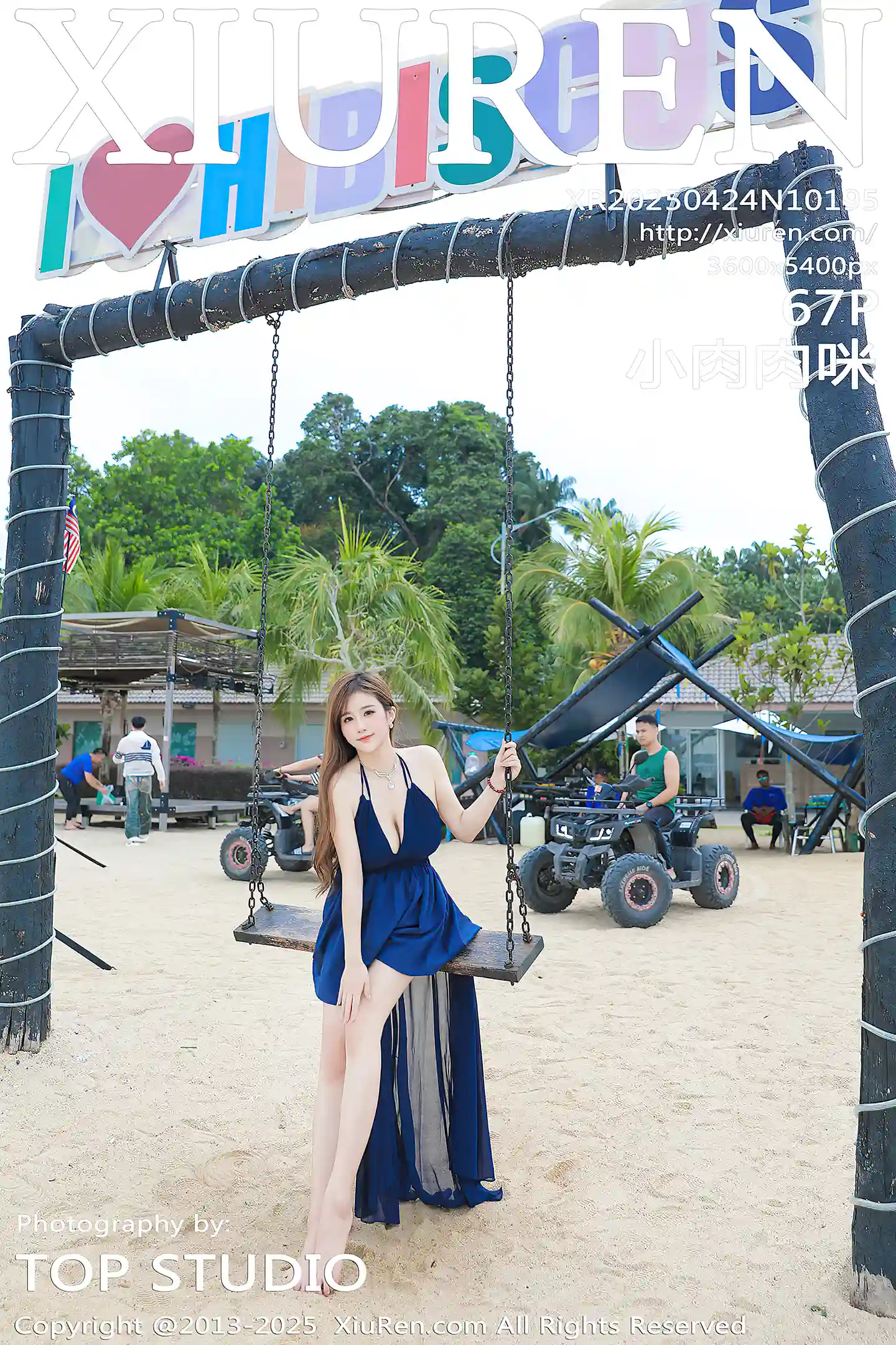 [XiuRen秀人网] VOL.10195 模特小肉肉咪性感蓝色连衣裙露白色情趣内衣秀凹凸身材诱惑写真67P-秀人网官方网站